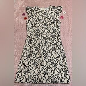 H&M Lace Floral Black and White Dress Size 12